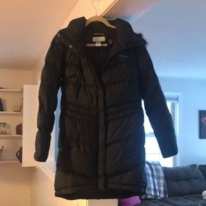 Long puff jacket,removable faux fur hood. Pick a $5 item from my closet for free